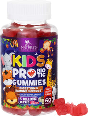Front view of the 60-count bottle of Probiotics for Kids 5 Billion CFU Berry Gummies
