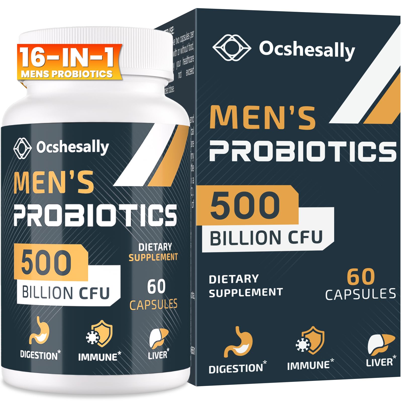 Probiotic bottle for men with 60 capsules