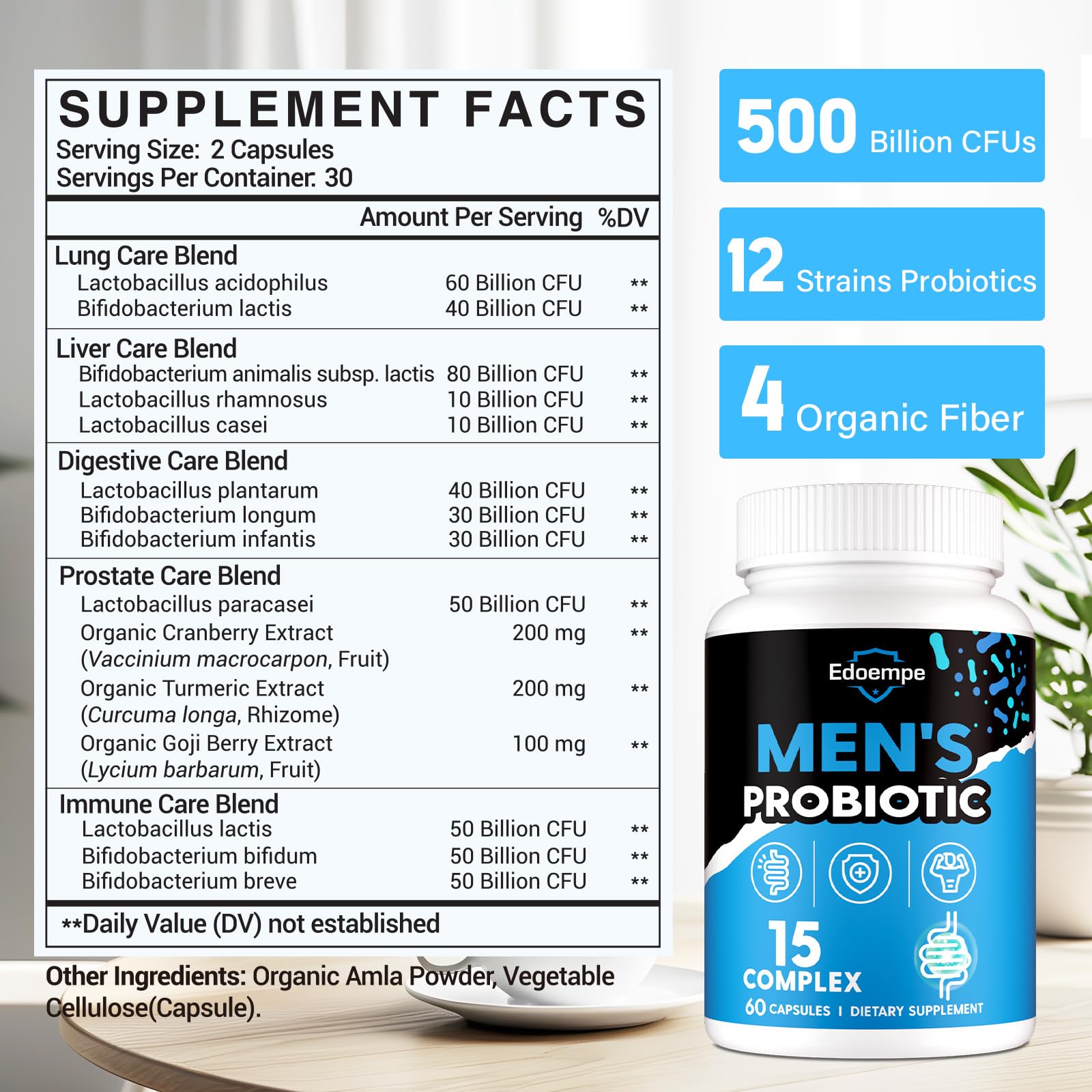Close-up of probiotic capsules