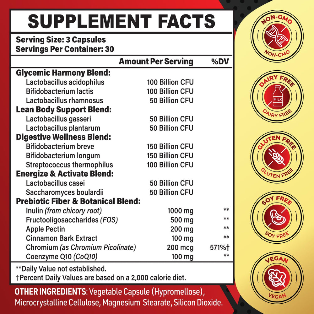 Front and back view of Probiotics for Men 50+ bottle