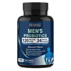 Bottle labeled Probiotics for Men with 120B CFU and 24 strains