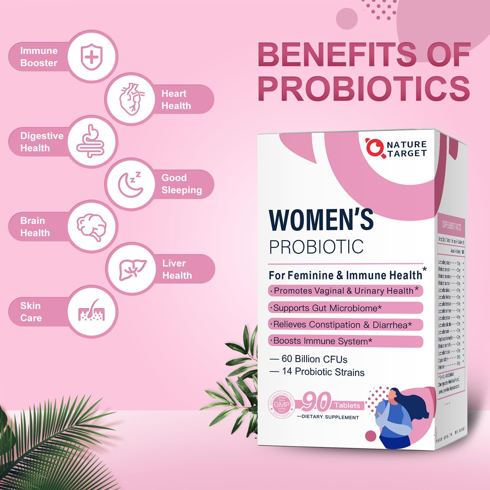 14 probiotic strains with prebiotics