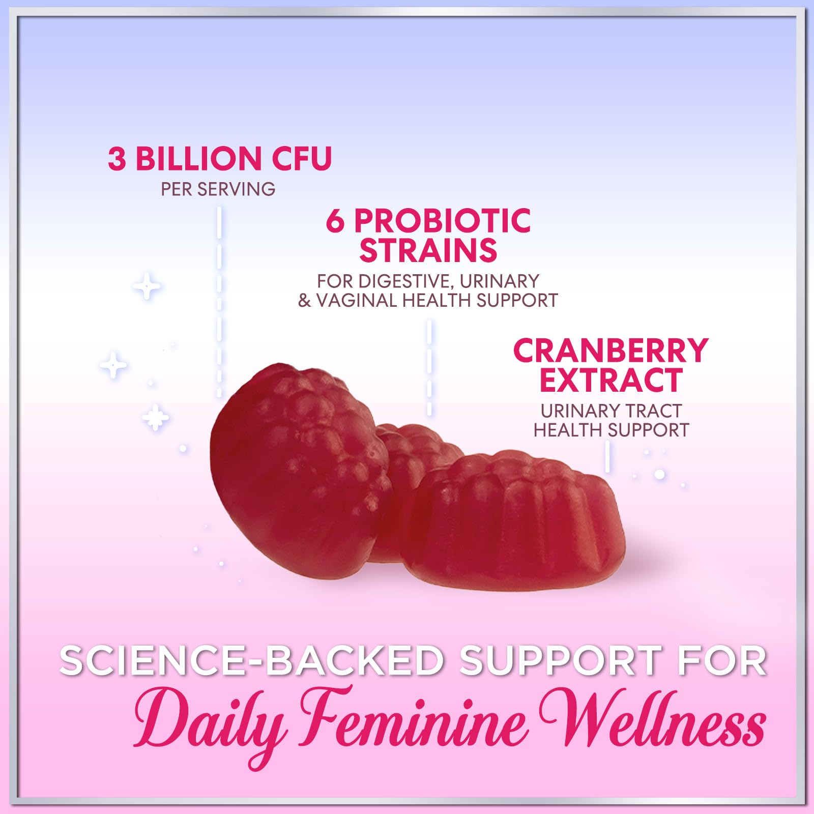 Front of bottle label showing 3 Billion CFU and 6 strains