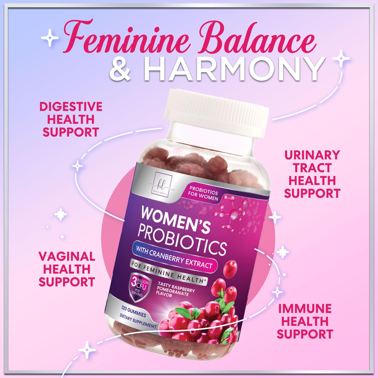 Ingredients and Cranberry for Women Probiotic Gummies