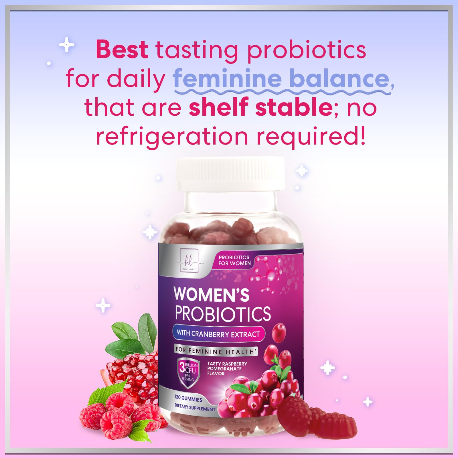 Back of bottle with 120 gummies and product details