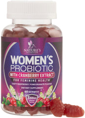 Bottle of Probiotics for Women Gummies with Cranberry