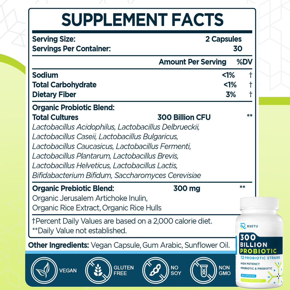 60-capsule probiotic bottle close-up
