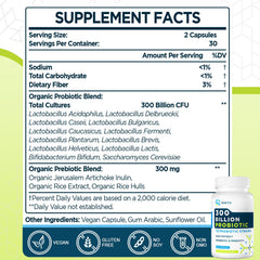 60-capsule probiotic bottle close-up