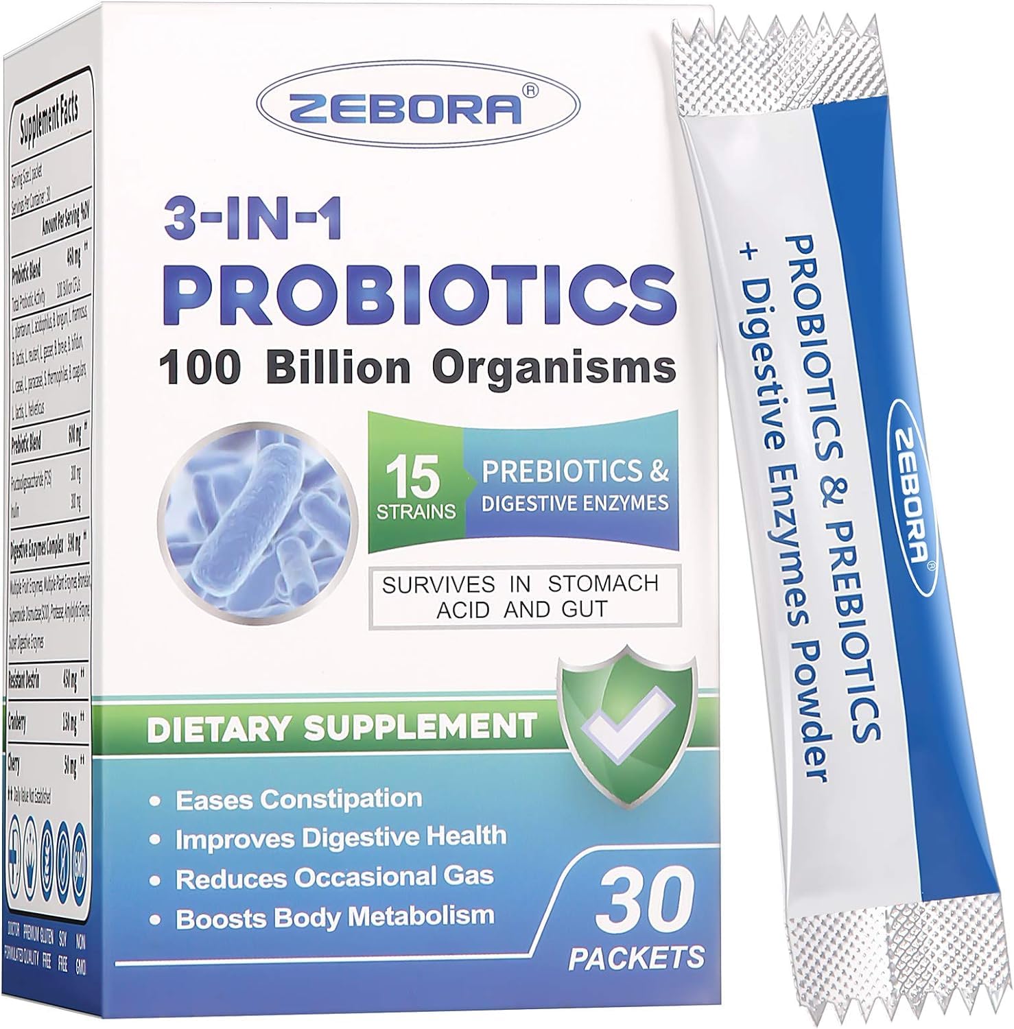 Probiotics for Women & Men – 100B CFU with enzymes and prebiotics in a 3-in-1 formula