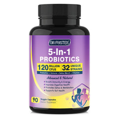 Bottle of probiotics for women and men with 60 Billion CFUs per capsule