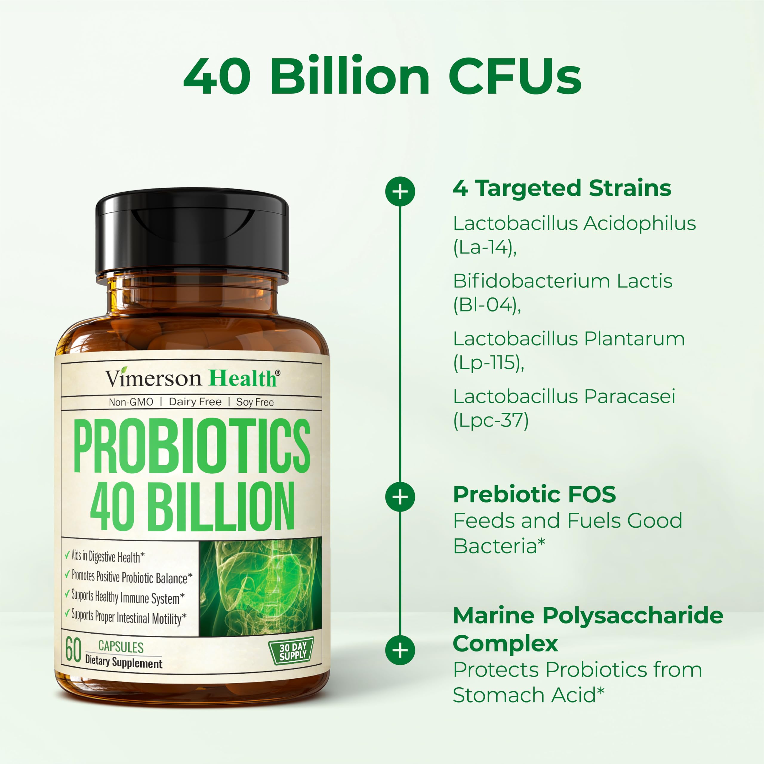 Close-up of probiotic capsule with prebiotic fiber