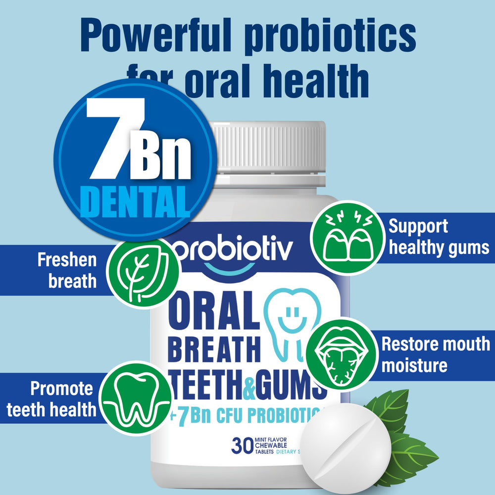Illustration of oral microbiome supported by probiotics
