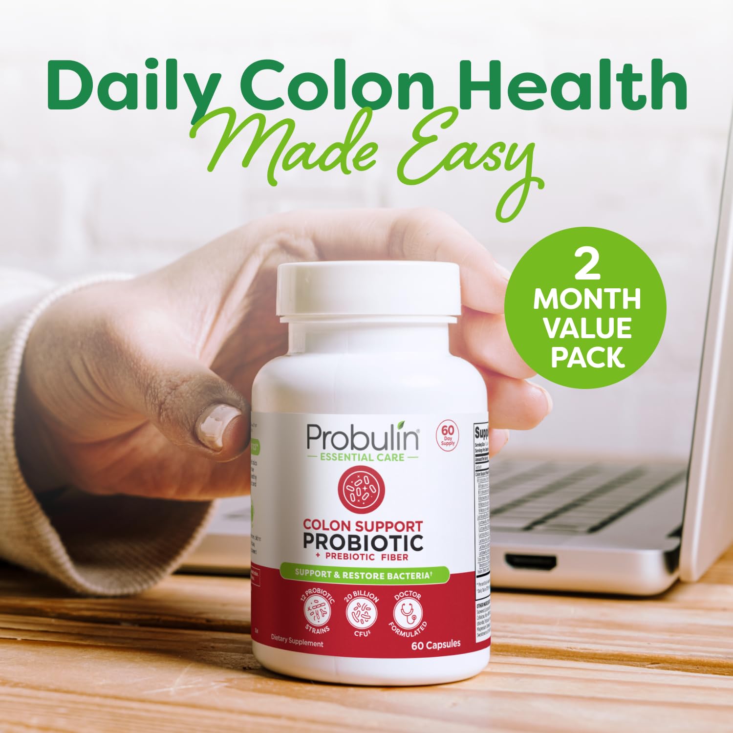 Close-up of Probulin Colon Support capsules