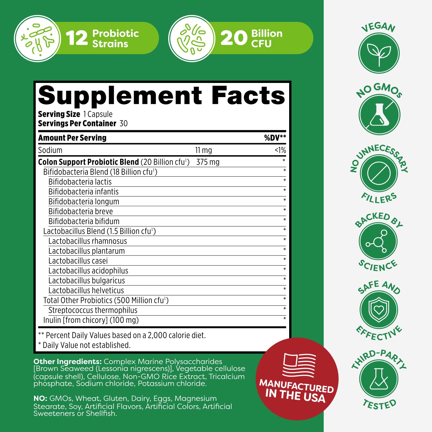 Vegan capsules of Probulin Colon Support