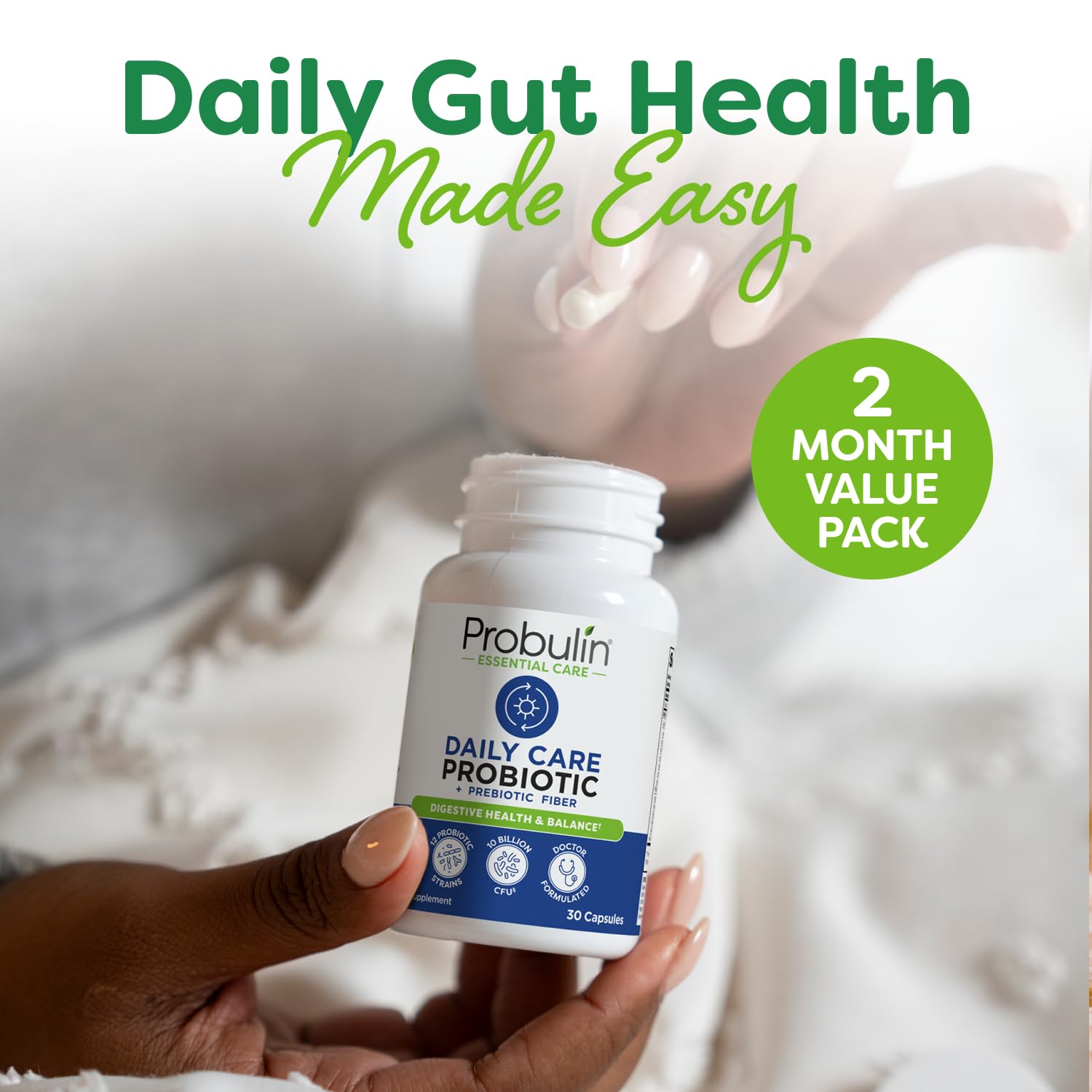 Probulin Daily Care Probiotic bottle with packaging