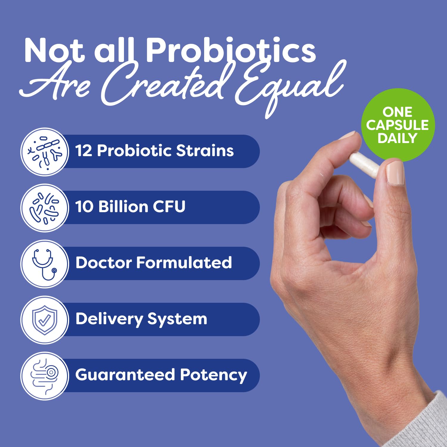 Close-up of Daily Care Probiotic capsules