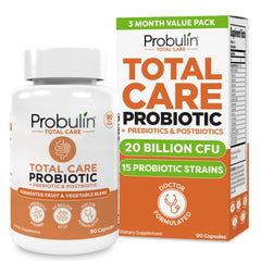 Probulin Total Care Probiotic bottle front view with 20B CFU label