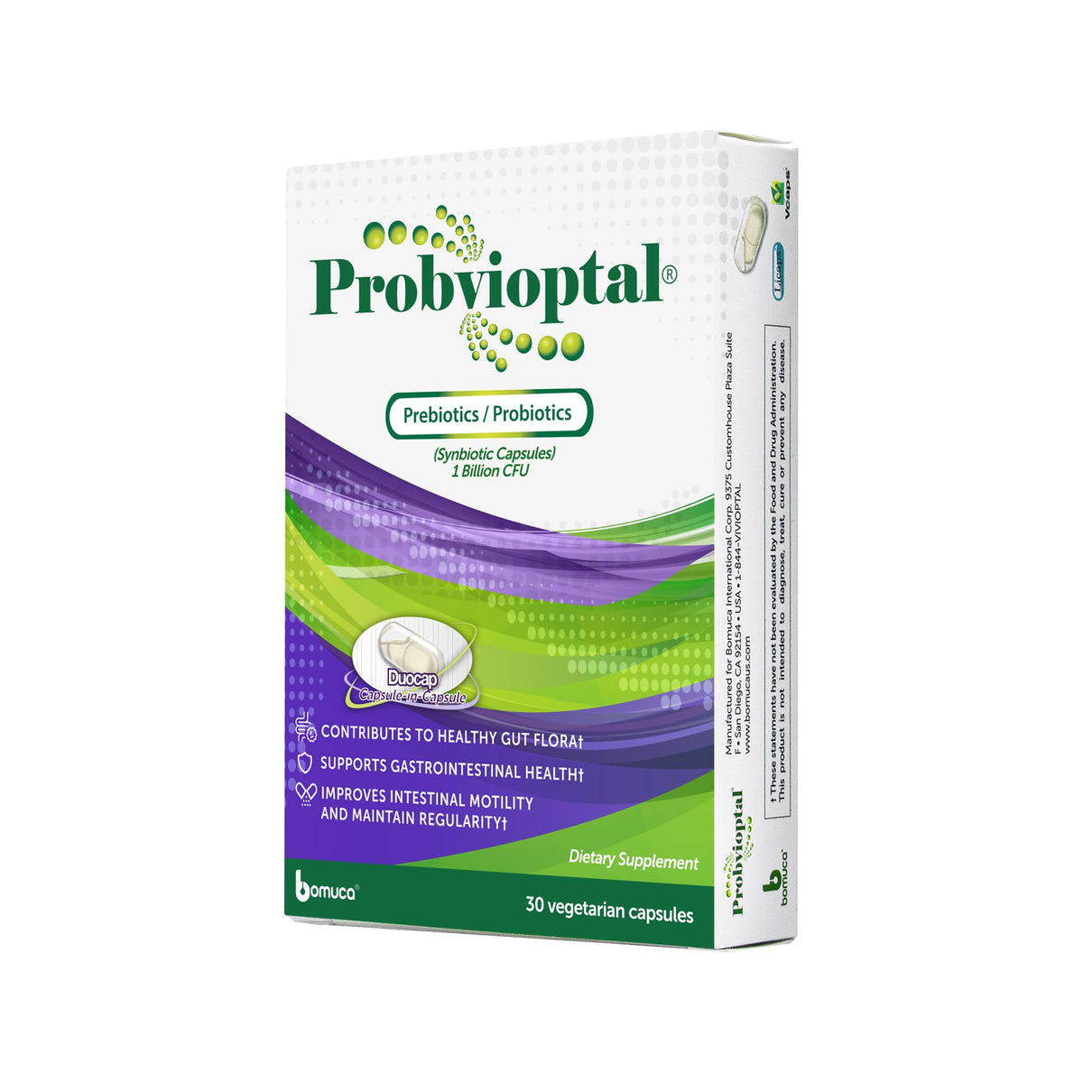 Probvioptal packaging front showing 30 capsules
