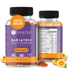 Procare Health Bariatric Multivitamin with Iron 45 mg label