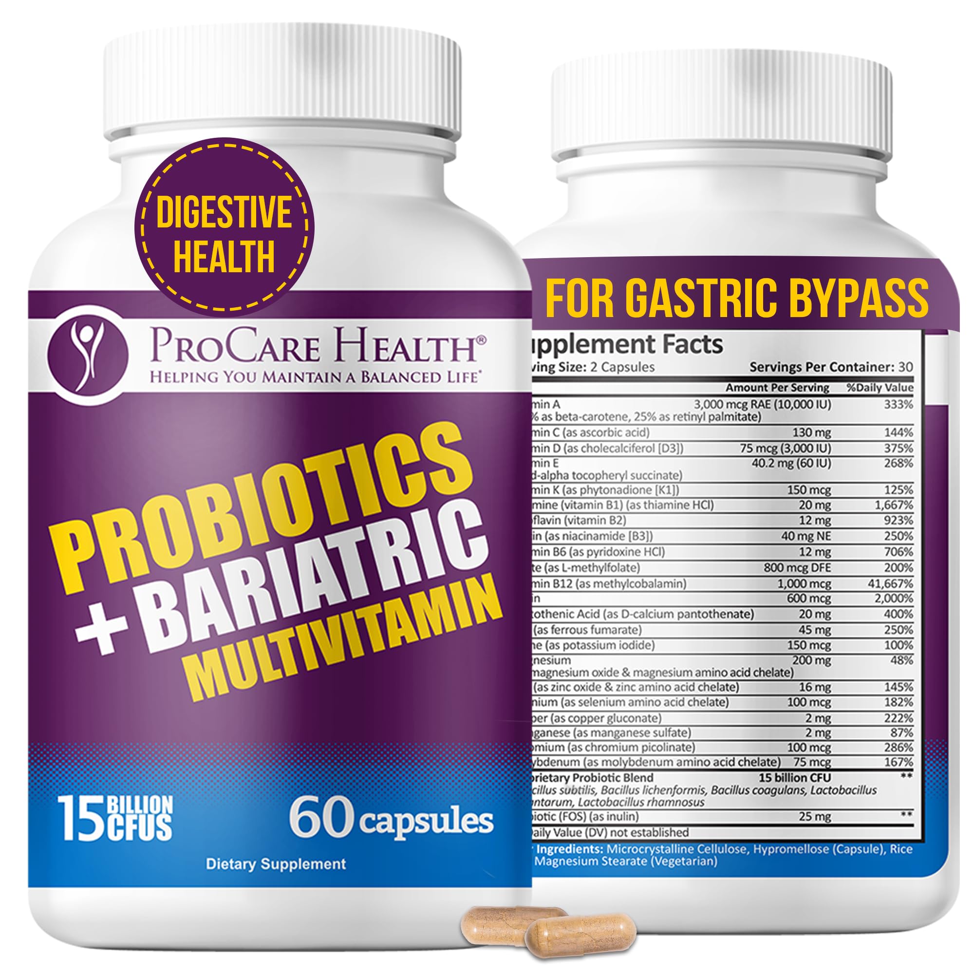 Product image: ProCare Health Bariatric Probiotic Multivitamin 60 veggie capsules