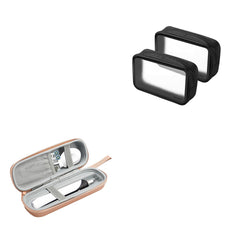 ProCase 2 pack black travel toiletry bags front view