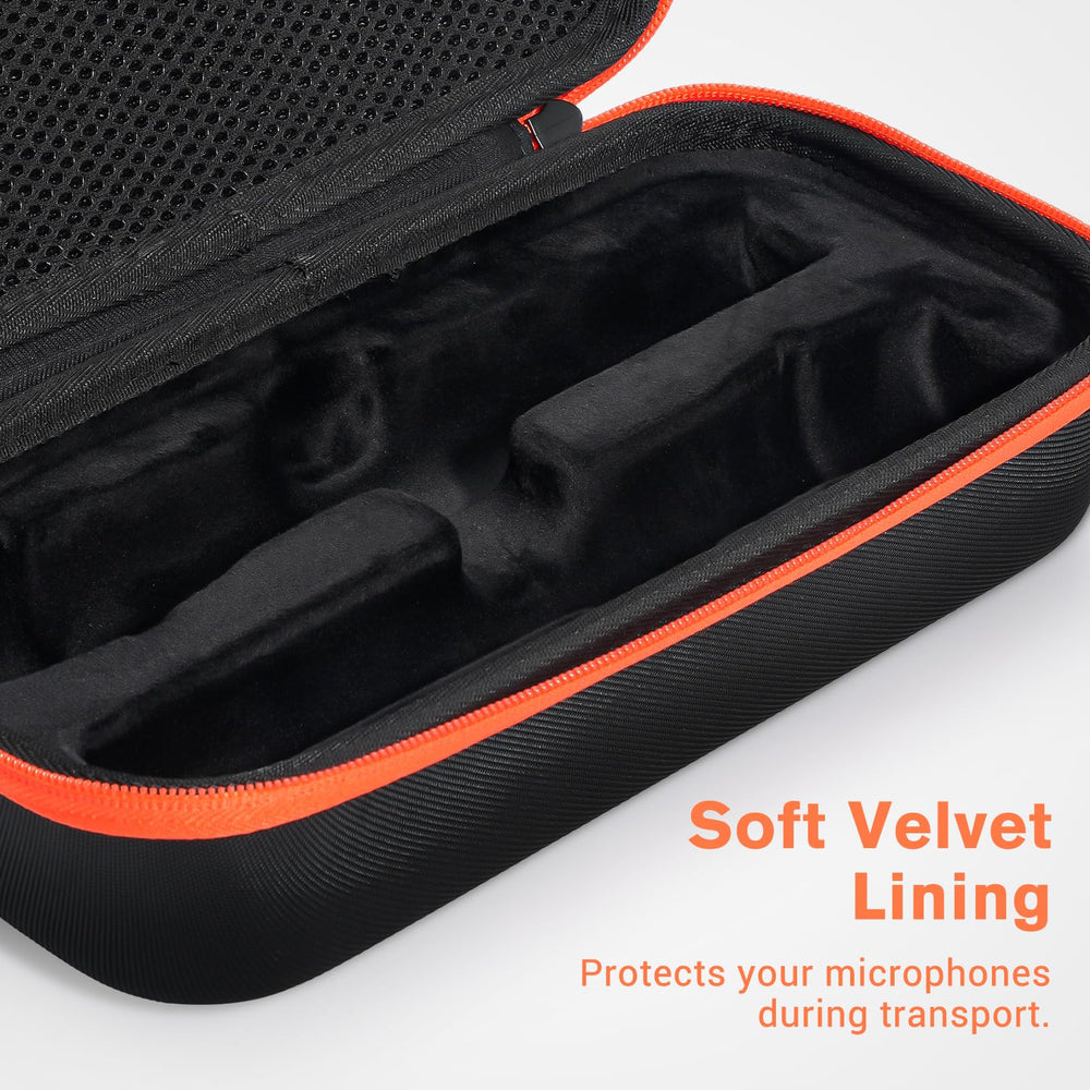 Velvet-lined interior with two foam covers for JBL microphones