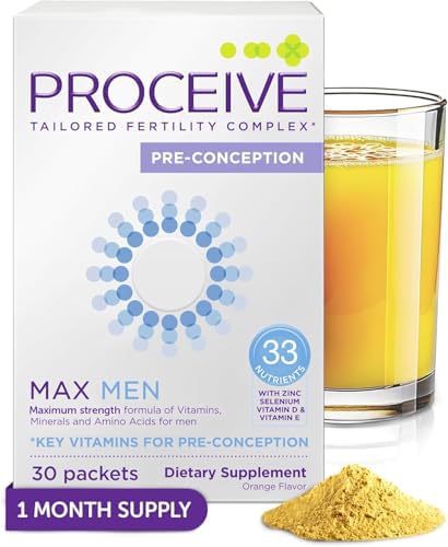 Proceive Max Men fertility supplement sachets arranged for display