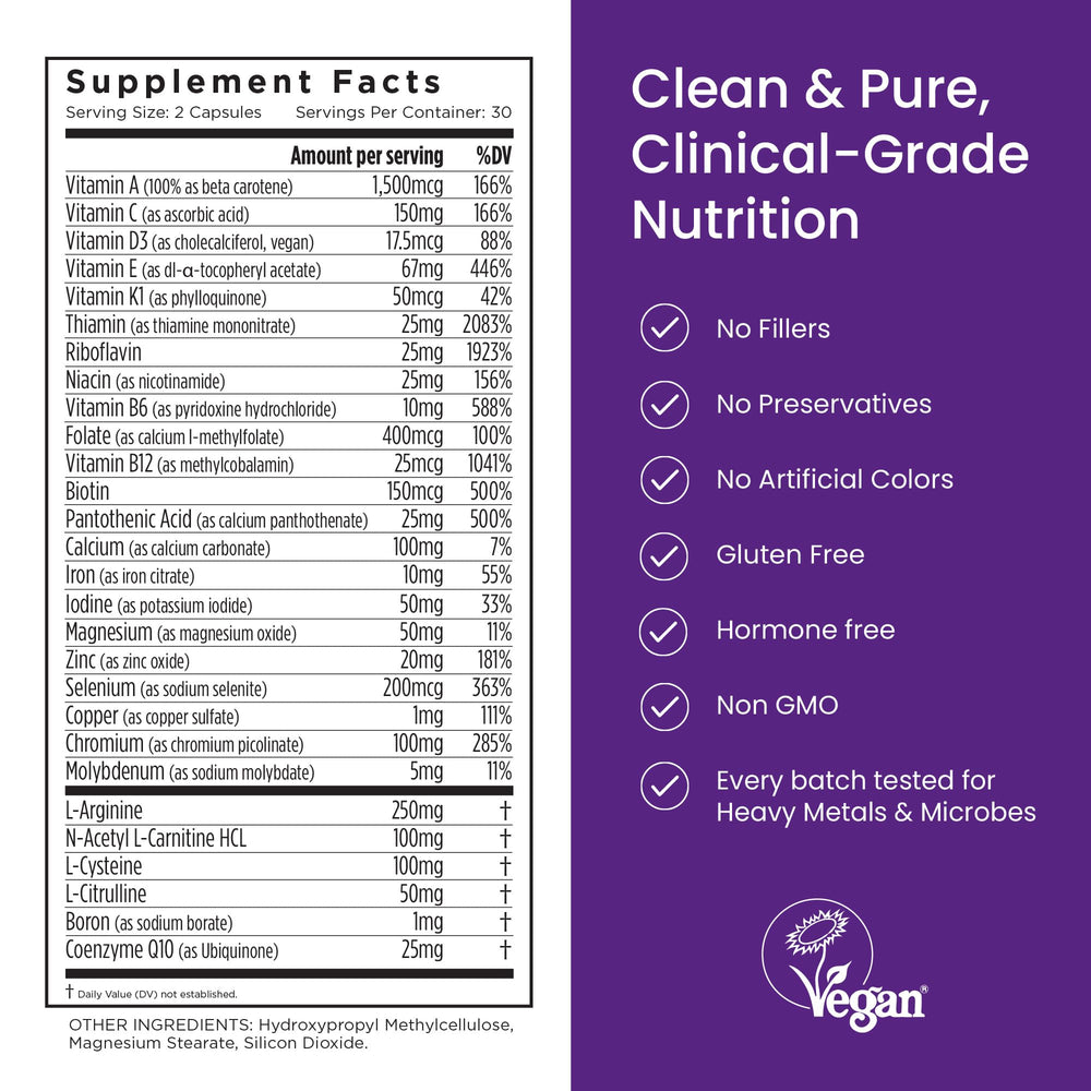 Illustration showing daily intake: two capsules with food
