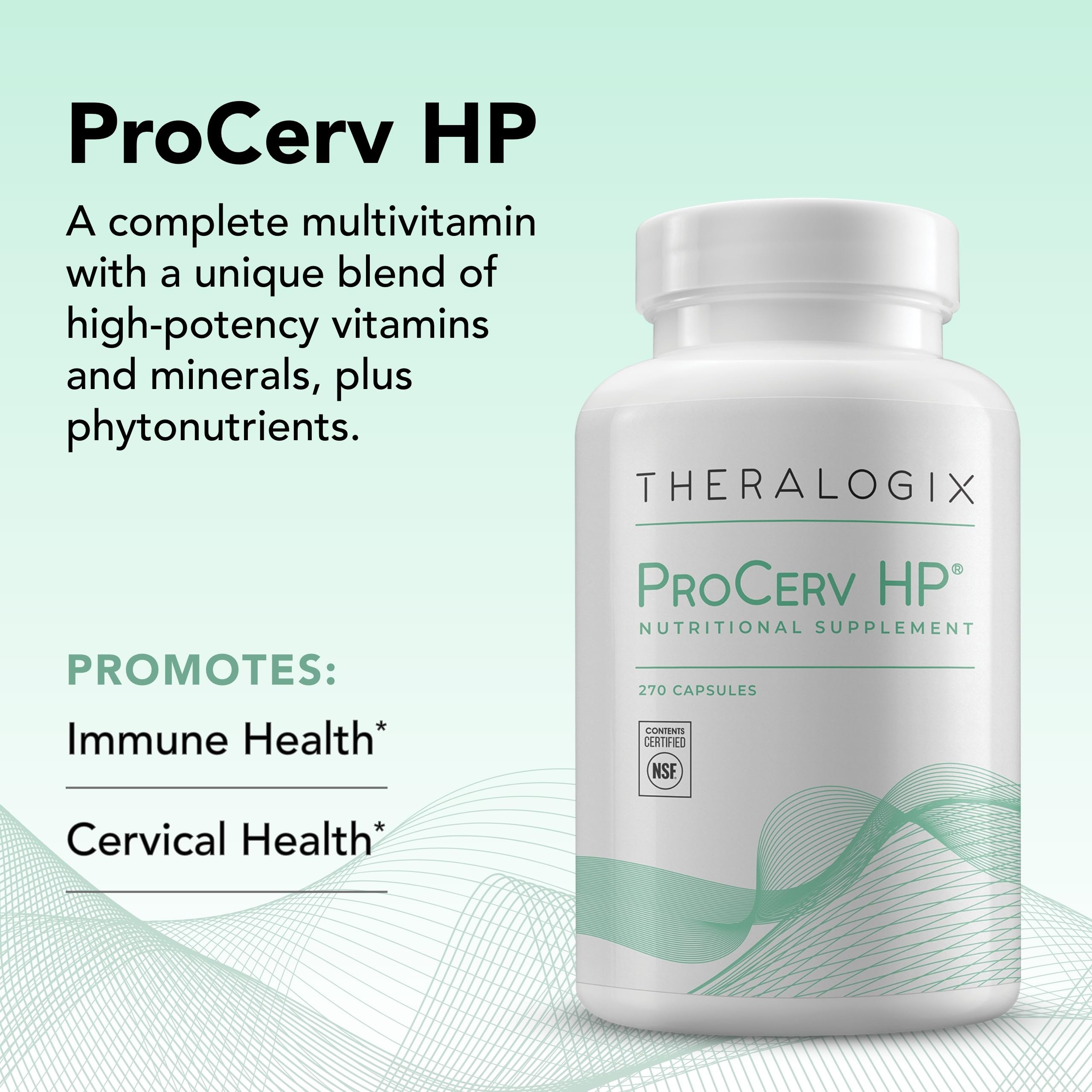 Ingredients panel for ProCerv HP multivitamin