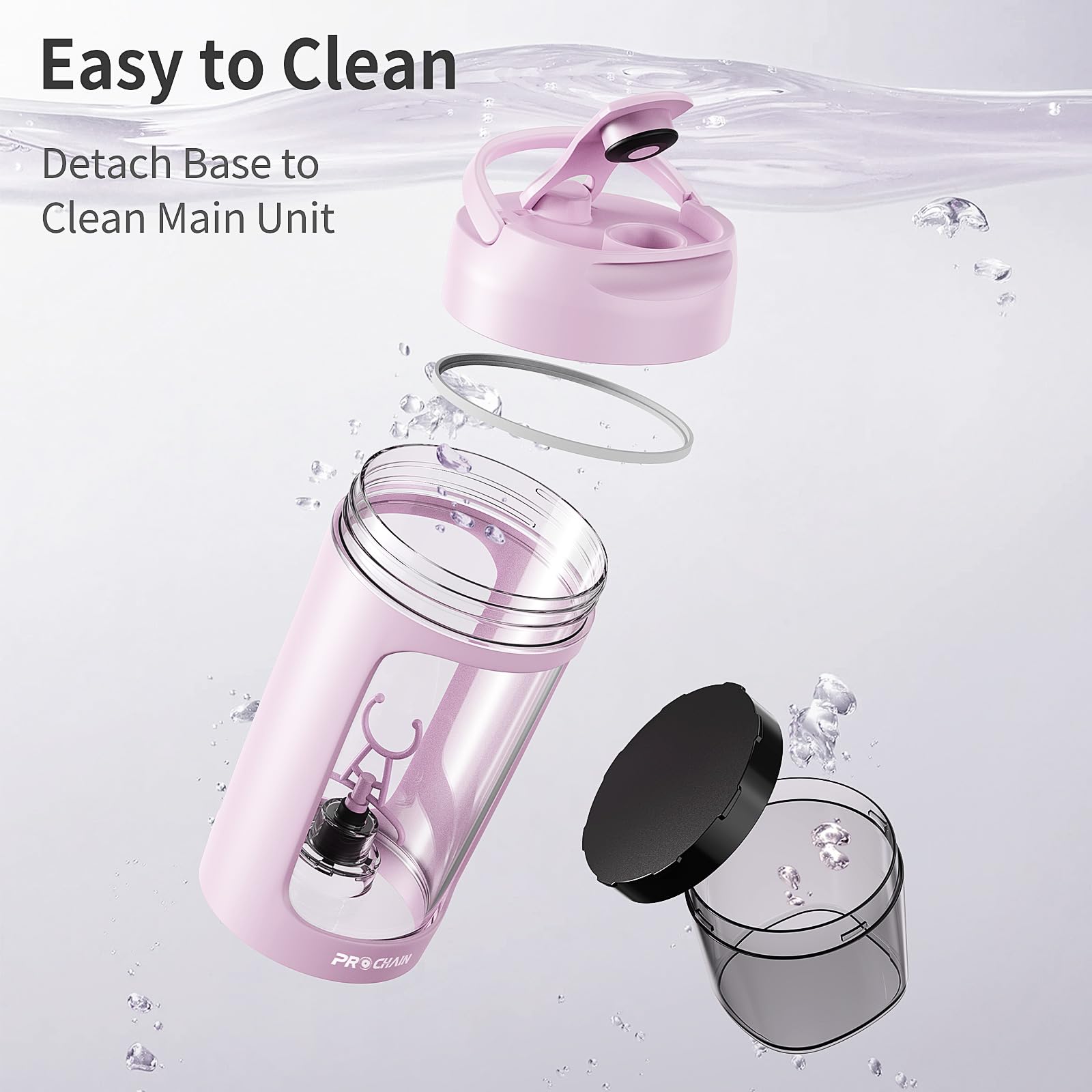 PROCHAIN electric shaker bottle in gym bag illustrating portable workout readiness
