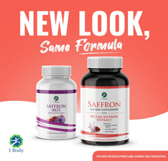 Close-up of vegetarian saffron extract capsules