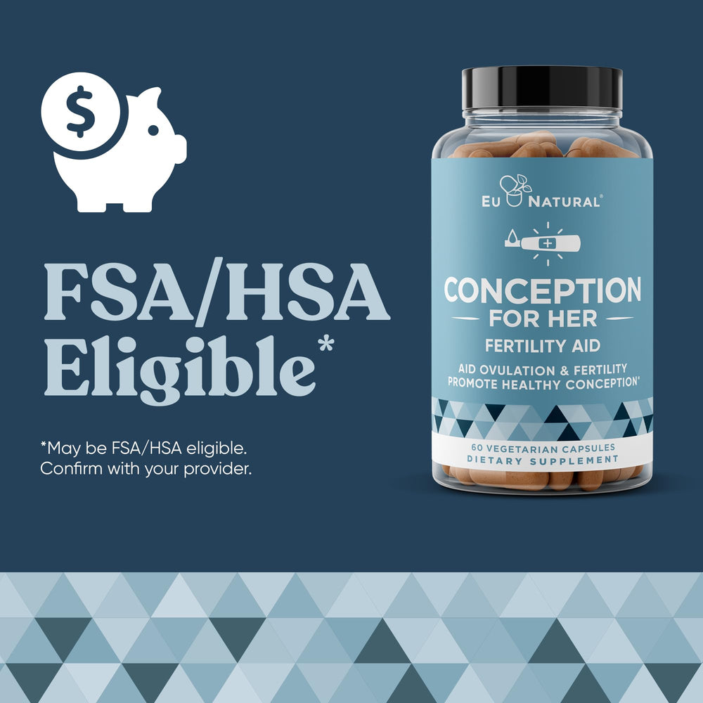 Front view of the conception fertility supplements packaging