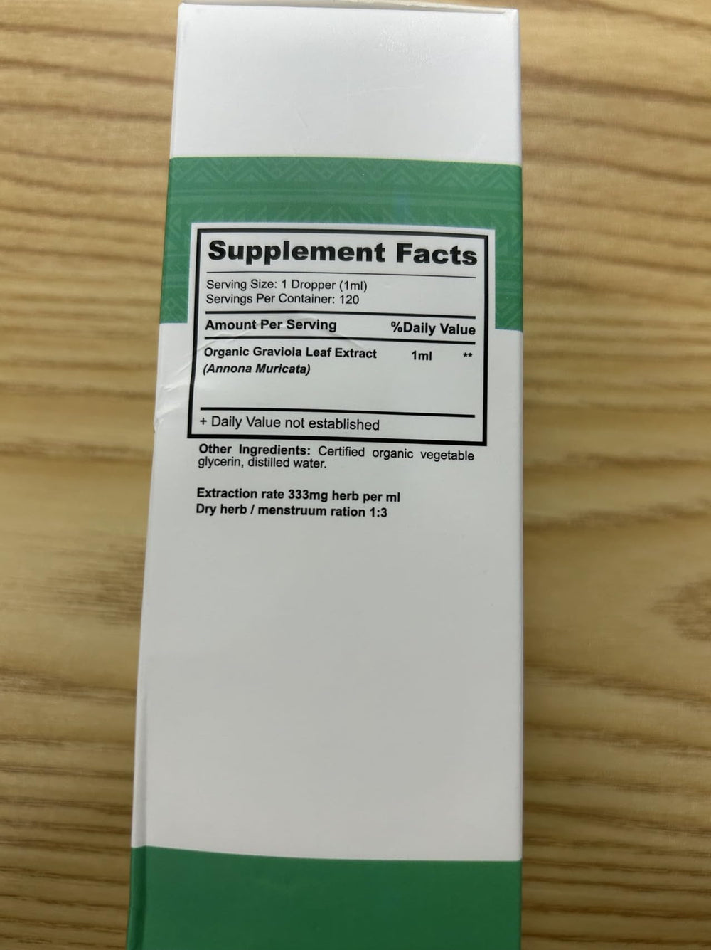 Close-up of the soursop drops product