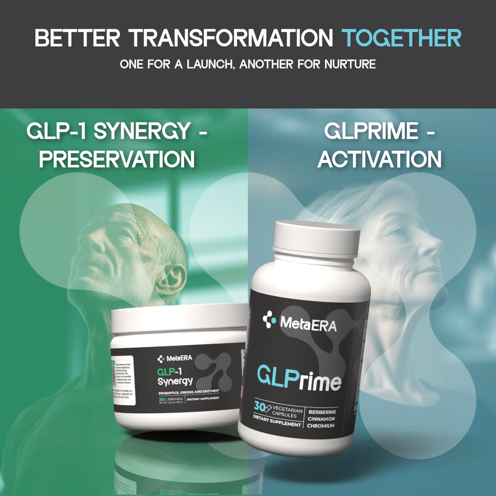 Product hero banner for METAERA GLPrime GLP-1 supplement