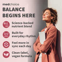 Vegan inositol supplement bottle on white background