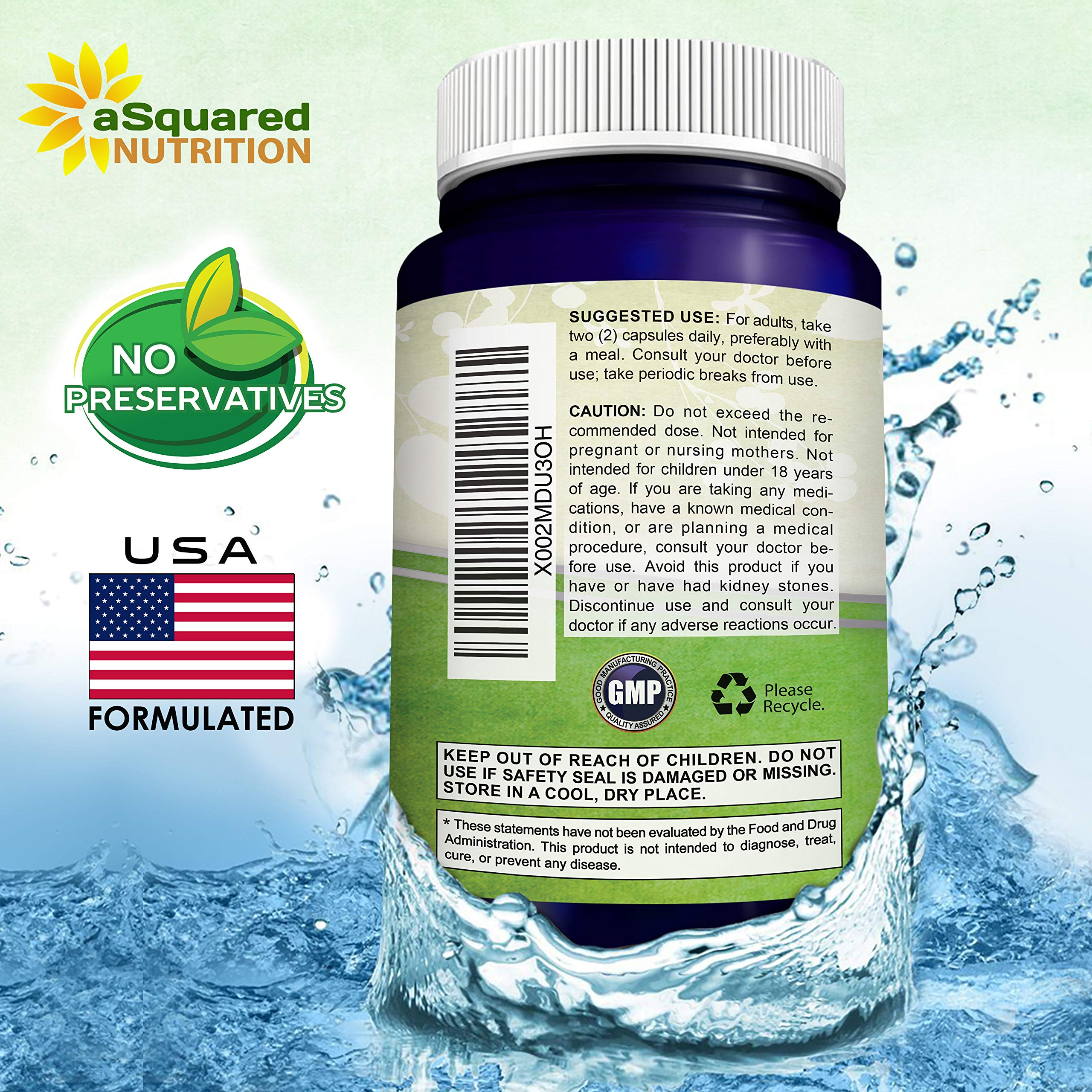 Product label close up showing ingredients