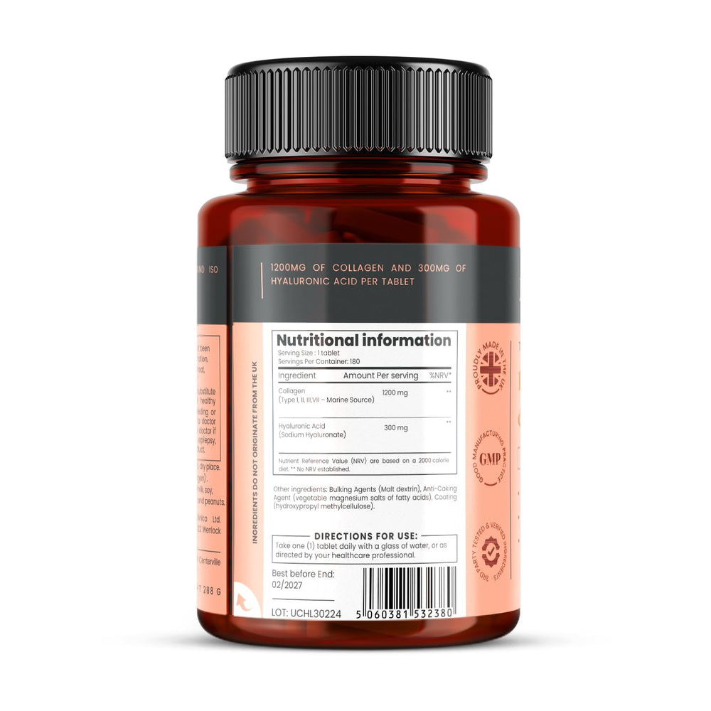 Six bottles of 180 tablets each, 18 months supply