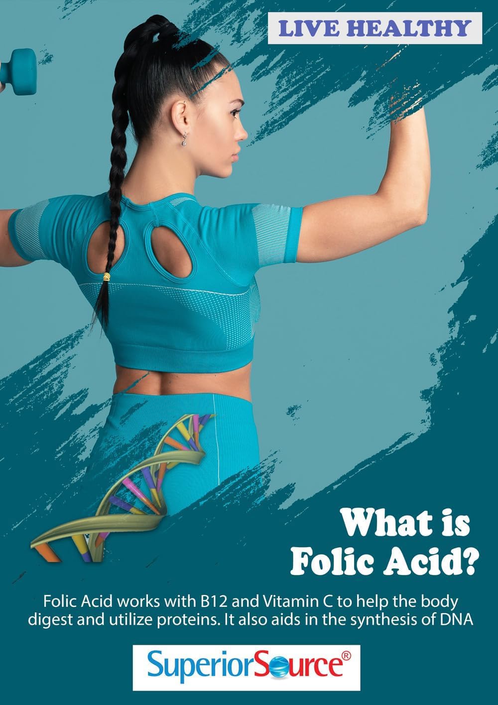 Product packaging and labeling of Superior Source B12 Folate