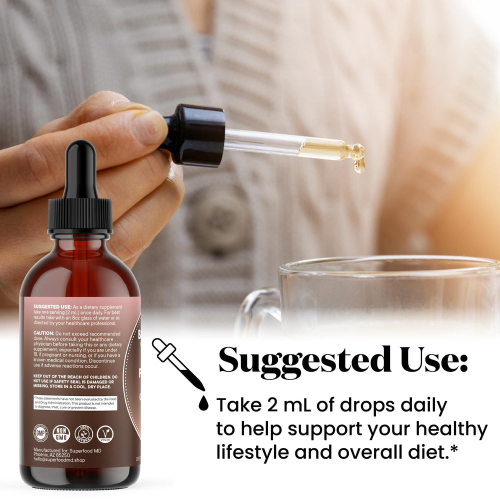Product packaging and 8 oz bottle on white background
