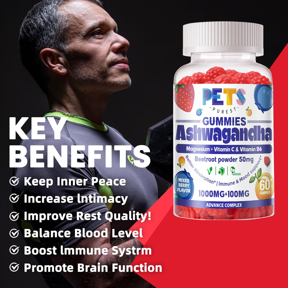 Two-pack product packaging shot with Ashwagandha Gummies