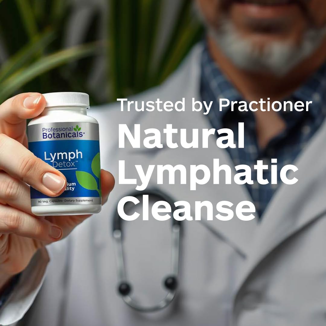 Professional Botanicals Lymph Detox ingredients close-up highlights herbal immune support.