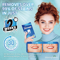 Whitening strips applied to teeth with non-slip design