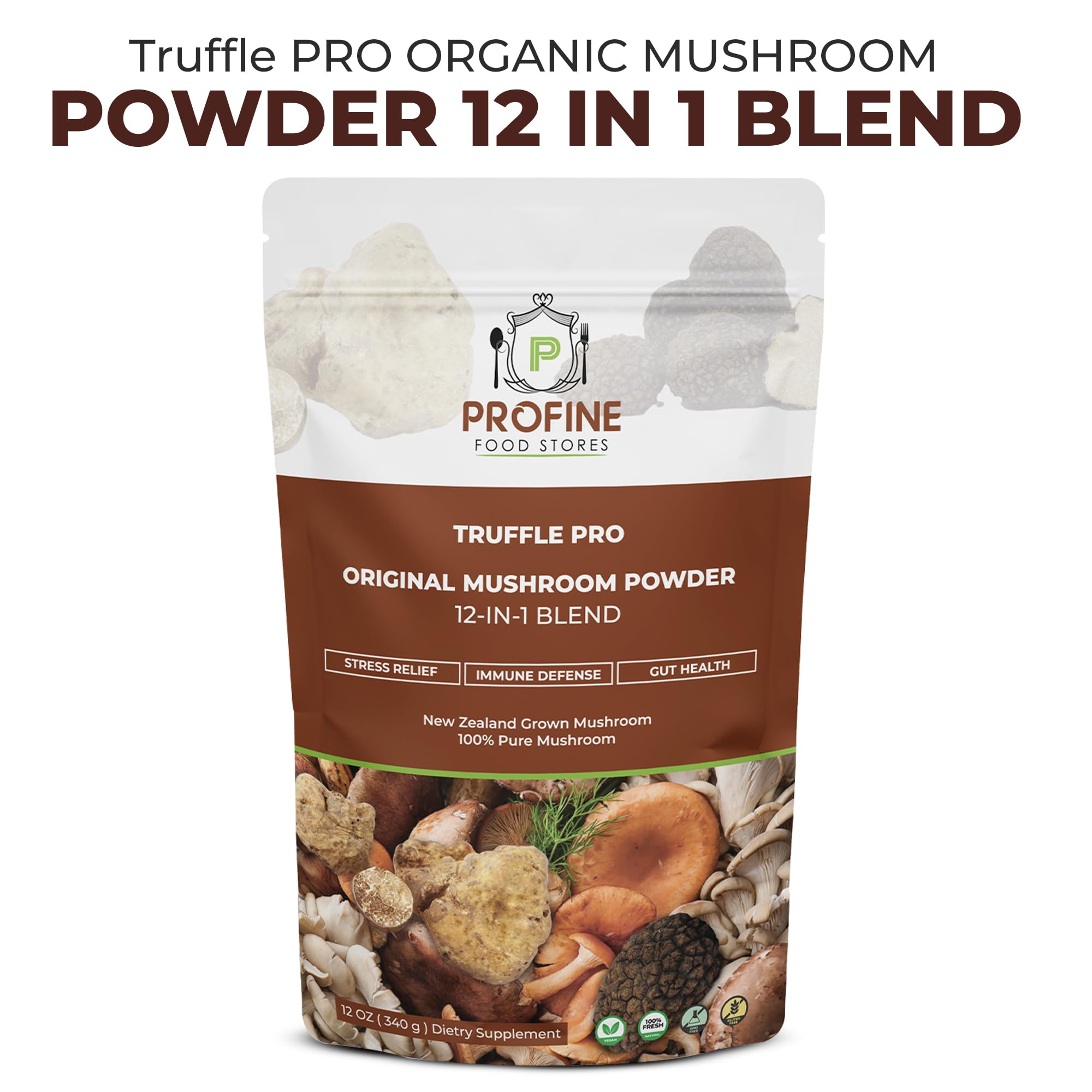 Scoop of PROFINE 12-mushroom powder