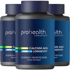 Front view of ProHealth Ca AKG supplement bottle