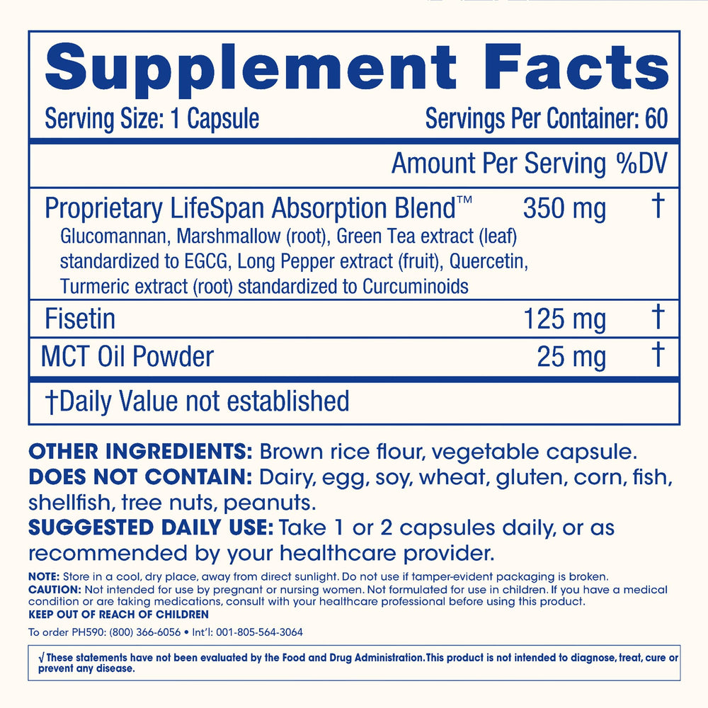 USA manufactured ProHealth Fisetin badge