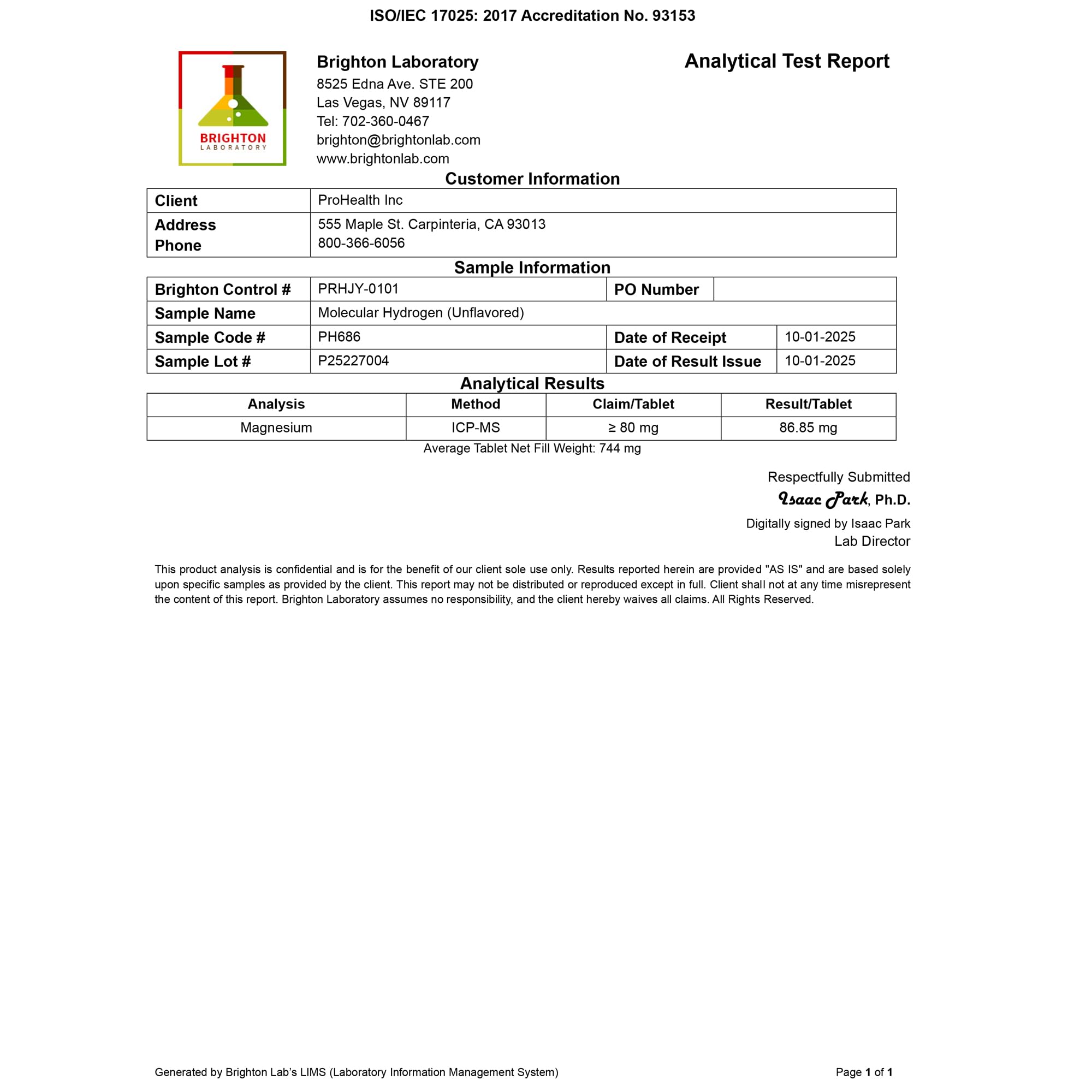 Third-party lab results and GMP-certified USA manufacturing facility badge