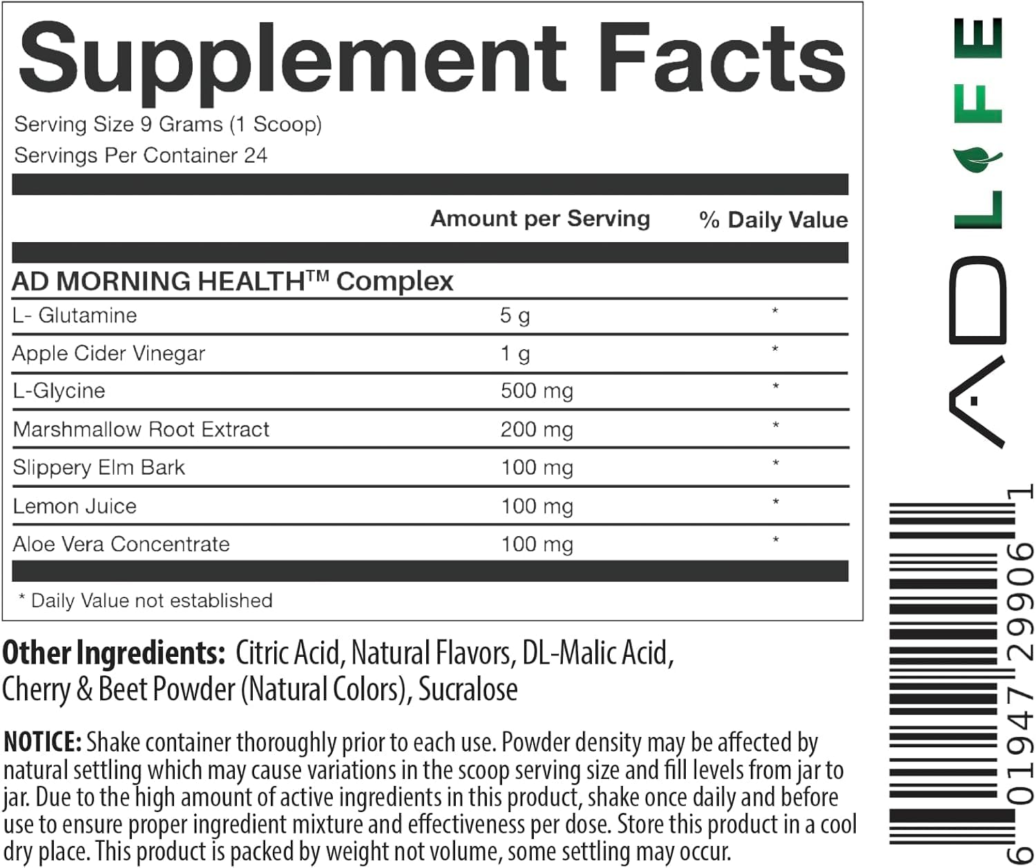Project AD open tin with scoops visible illustrating serving size convenience
