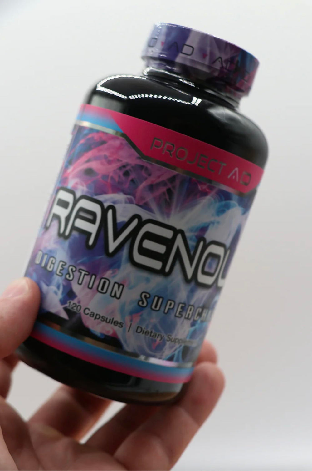 PROJECT AD Ravenous capsules being dispensed for easy daily use and gas reduction