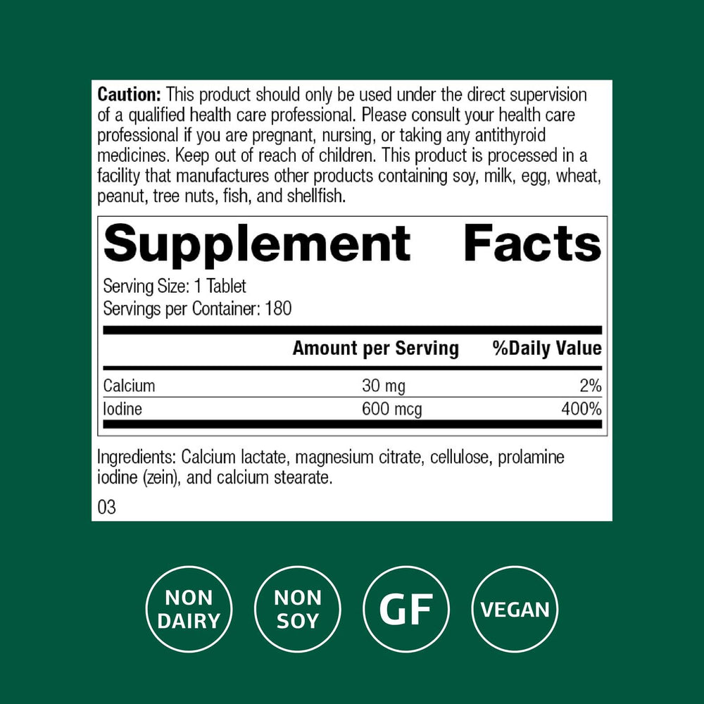 Close-up of Prolamine iodine tablets