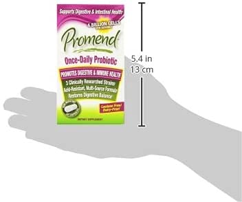 Promend probiotic capsules arranged to show 30-count packaging